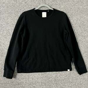 Jason Scott Men's Size Medium Black Cotton Side Split Crewneck Sweater